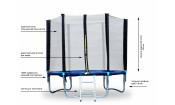 Батут 6 футов с защитной сеткой и лестницей 3 ноги